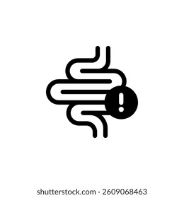 Intestine Problem Icon. Digestive System Warning Sign