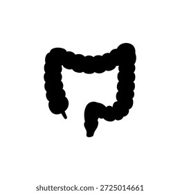 Diseño de ilustración plana de Vector de silueta intestinal.