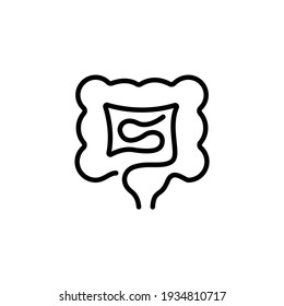Icono fino intestinal en un estilo plano moderno aislado en fondo blanco. Símbolo de diseño de sitio web, logotipo, aplicación, interfaz de usuario. Ilustración del vector, EPS