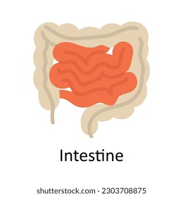 Intestine vector Flat Icon Design illustration. Medical and Healthcare Symbol on White background EPS 10 File