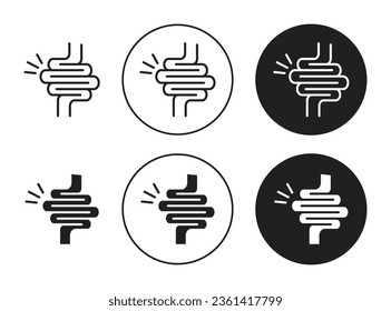 Intestine vector icon set. good stomach intestine system symbol in black color.

