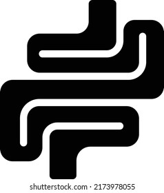 Darm Vektorgrafik auf transparentem Hintergrund.Hochwertige Symbole.Glyphen Vektorsymbol für Konzept und Grafikdesign.