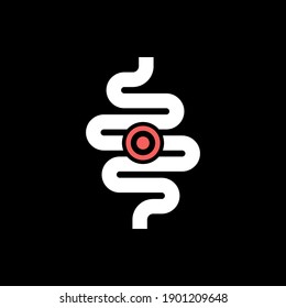 Icono de dolor de intestinos o problema de glifo