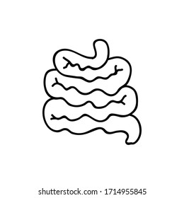 intestines doodle icon, vector illustration