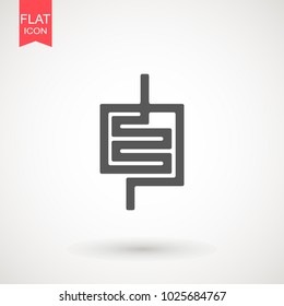 Intestines flat icon. Single high quality symbol of human body for web design or mobile app. Signs of Intestines for design logo, visit card, etc. Pictogram of Intestines