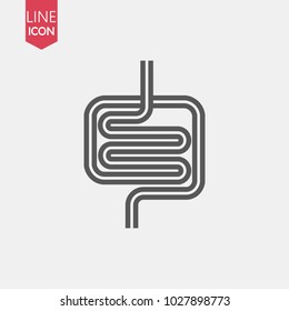 Intestines flat icon. Single high quality outline symbol of human body for web design or mobile app. Thin line signs of Intestines for design logo, visit card, etc. Outline pictogram of Intestines