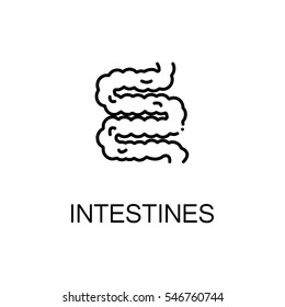 Intestines flat icon. Single high quality outline symbol of human body for web design or mobile app. Thin line signs of intestines for design logo, visit card, etc. Outline pictogram of intestines