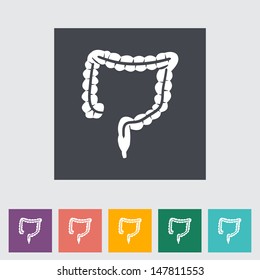 Intestines flat icon. Vector illustration.