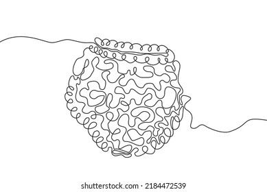 Intestines Hand drawn icon continuous line drawing. Human organs Creative abstract art background Trendy concept One single line design. Outline simple image black and white color Vector illustration