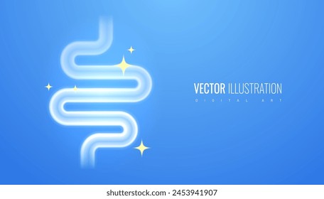 Intestines healthy clean abstract shape for medical banner. Improving the microflora of the digestive tract - vector illustration