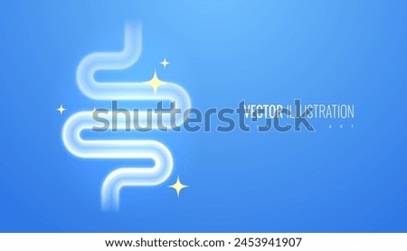 Intestines healthy clean abstract shape for medical banner. Improving the microflora of the digestive tract - vector illustration