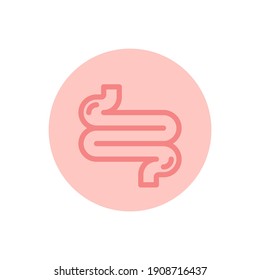 intestines icon, color, line, outline vector sign, linear style pictogram isolated on white. Symbol, logo illustration
