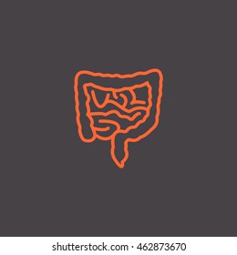  Intestines icon flat.