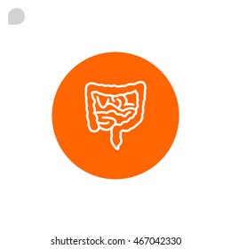  Intestines icon flat.