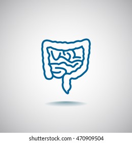 Intestines icon flat.