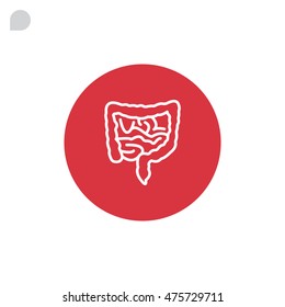  Intestines icon flat.