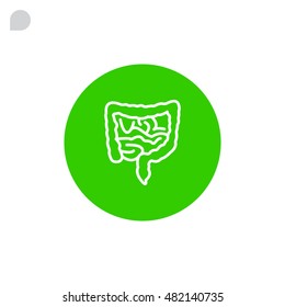  Intestines icon flat.