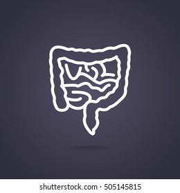  Intestines icon flat.
