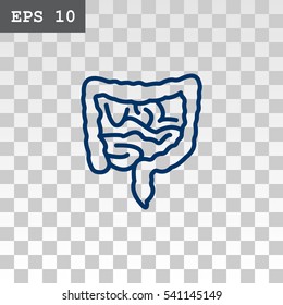  Intestines icon flat.