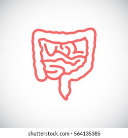  Intestines icon flat.