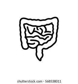  Intestines icon flat.