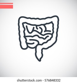  Intestines icon flat.
