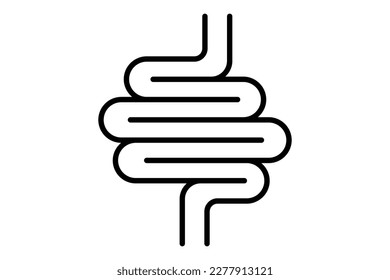 Ilustración de icono Intestines. en el diálogo principal. Estilo de icono de línea. Diseño de vector simple editable