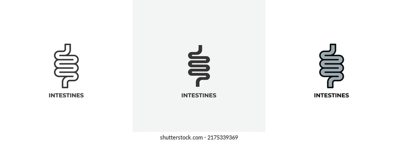 intestines icon. Line, solid and filled outline colorful version, outline and filled vector sign. Idea Symbol, logo illustration. Vector graphics