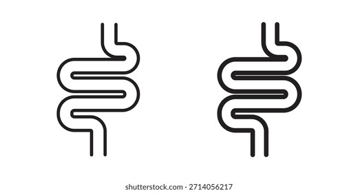 Diseños de Vector de silueta de icono de intestinos. Trazos editables