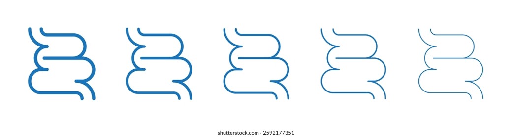 Intestines icon Symbol collection thin outline set