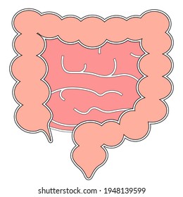 Intestines icon in trendy flat style. Symbol for your web site design, logo, app, UI
