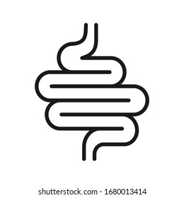 Intestines icon vector, digestion system symbol color editable