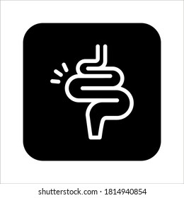 Intestines icon vector, digestion system symbol color editable on white background