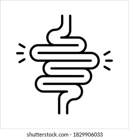 Intestines icon vector, digestion system symbol color editable on white background