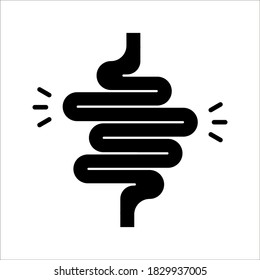 Intestines icon vector, digestion system symbol color editable on white background