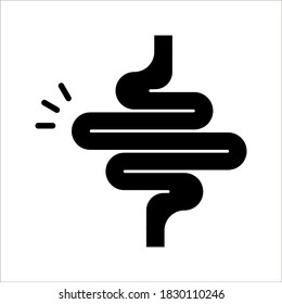 Intestines icon vector, digestion system symbol color editable on white background