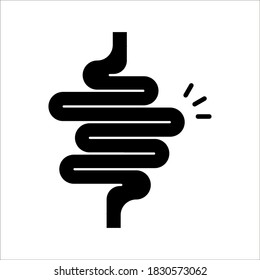Intestines icon vector, digestion system symbol color editable on white background