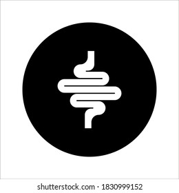 Intestines icon vector, digestion system symbol color editable on white background