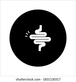 Intestines icon vector, digestion system symbol color editable on white background
