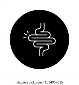 Intestines icon vector, digestion system symbol color editable on white background