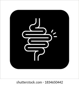 Intestines icon vector, digestion system symbol color editable on white background
