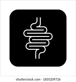 Intestines icon vector, digestion system symbol color editable on white background