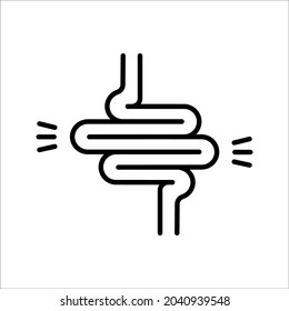 Intestines icon vector, digestion system symbol color editable on white background