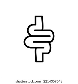 Intestines icon vector, digestion system symbol.