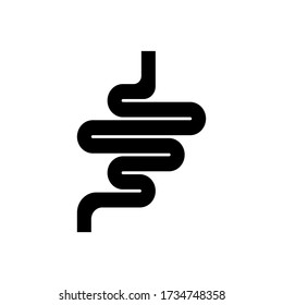 Intestines icon vector, digestive system symbol color editable on white background
