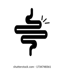 Intestines icon vector, digestive system symbol color editable on white background