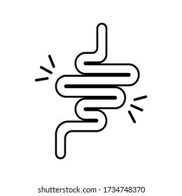 Intestines icon vector, digestive system symbol color editable on white background