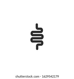 Intestines Icon vector sign isolated for graphic and web design. intestine organ symbol template color editable on white background.