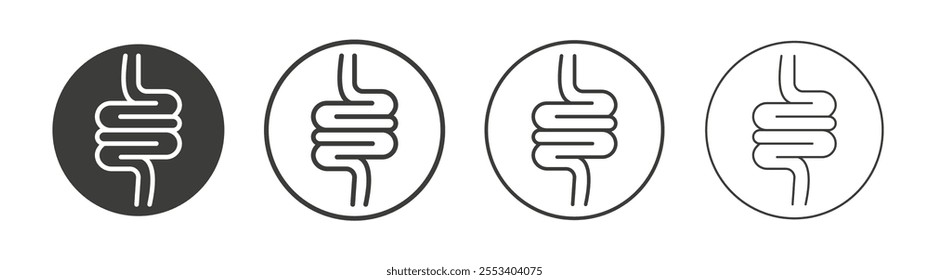 Intestines icons collection. vector set in black color