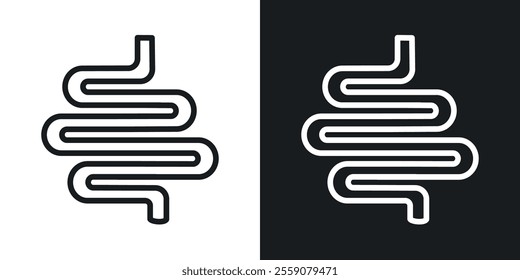 Intestines icons. vector set in black colors